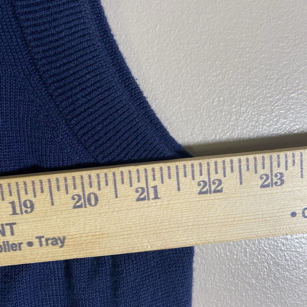 Lacoste Cotton Knit Sweater Vest Navy V-Neck Sleeveless Men’s Size 6 XL - Picture 8 of 10